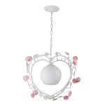 New Classic Crystal Ceiling Light, Size 40×45 cm, White and Pink