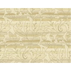 American Leaf-Patterned Wallpaper 10m x 0.53m, Light Beige | Balbaid Decor Company