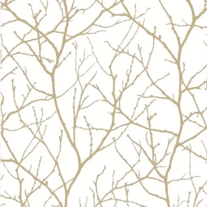 Modern Wall Decoration 10m x 0.53m White with Gold | Abyat Company