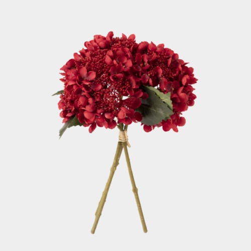 Artificial Hydrangea Flowers, Red Color | 