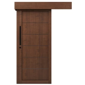 Modern Natural Wood Sliding Door Premium, 265×110 cm, 6 cm Thickness, Brown | Bm01