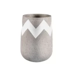 اصيص نباتات زينه اسمنتى، مقاس 25x25سم، لون رمادى مع ابيض 