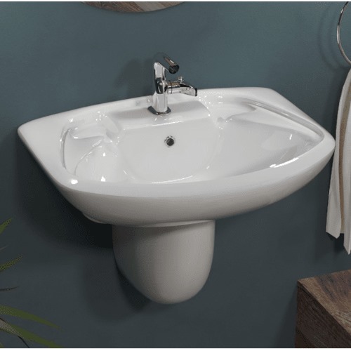 Washbasin With Half Base Size 40.5x50.5x45.5 cm | Saudi Ceramics
