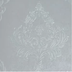 Floral wallpaper, vinyl cover, length 15.6 m, width 106 cm, silver color, model 1140-4
