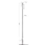Aluminum lighting Pole height 6 m, installation base 900 mm, thickness 3 mm