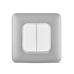 مفتاح مزدوج دركسيون متوسط 20 أمبير، لون فضي فاتح، 7×7 سم، 250 فولت | سبكترا