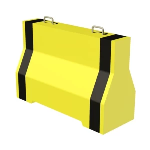 Unreinforced Concrete Barriers 200x250x80 cm Black and Yellow, Two Hooks, Single Forklift Opening, Slotted Drain Holes | Matkel Store