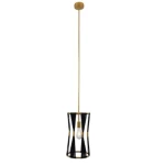 Modern Ceiling Pendant, Black Color, Dimensions 153.2x25 cm