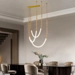 Modern Triple LED Pendant, gold Color, Diameter 50 cm, Model 910118