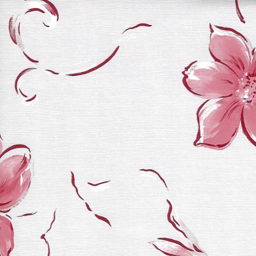 Floral Wall Covering 10m x 53cm Red with White | Luxury line