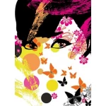 Decorative wall painting youthful design, size 183×254 cm, white color