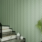 Striped Design Wall Covering, Length 10 m, Width 50 cm, light green color