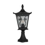 Ground Fence Lantern with Base, Height 43 cm, Diameter 19 cm, Black Color