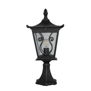 Ground Fence Lantern with Base 43 cm Height, 19 cm Diameter, Black | Matkel Store