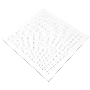 Regular PVC Coated Perforated Gypsum Ceiling Tile 600x1200 mm, 9.5 mm Thick, White, Micro-Square Box Design | Quality Industry Co. Ltd