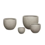  round fiberglass plant pot, Large size 45.5x45.5x36 cm, gray color