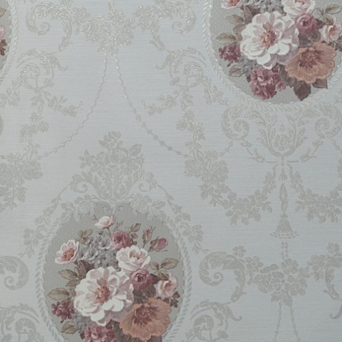 Floral Wallpaper Vinyl Wrap 15.6m x 106cm White Red Brown Grey | Luxury line