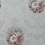 ورق جداري ورود غلاف فينيل، طول 15.6م، عرض 106 سم،  لون ابيض مع احمر مع بني ورمادي