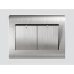 ارت دي ان اي مفتاح كبس مزدوج، مقاس 7×7 سم، 16 أمبير، لون ستيل، A66