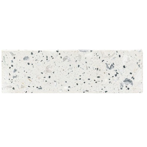 Terrazzo Skirting Tile 25×10 cm, 2.5 cm Thick, White, Smooth No Chamfer | Al Sarif Building Materials