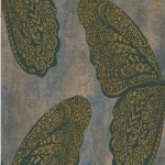 ورق جدران تصميم نقشات لون ذهبي، طول 10 م، عرض 0.53 م