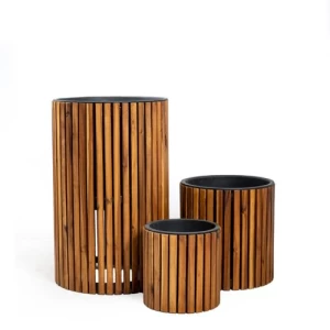 Wooden Planter 25x25 cm Wooden Color | Verde