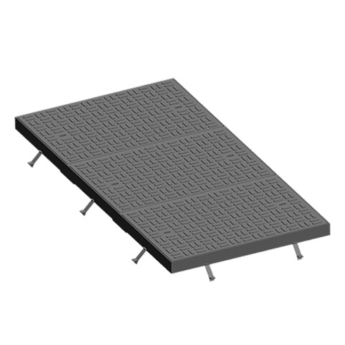 Cast Iron Multiple Manhole Cover 900×1800 mm Rectangular, 12.5 Tons Load, Gray | Saudi Cast Company