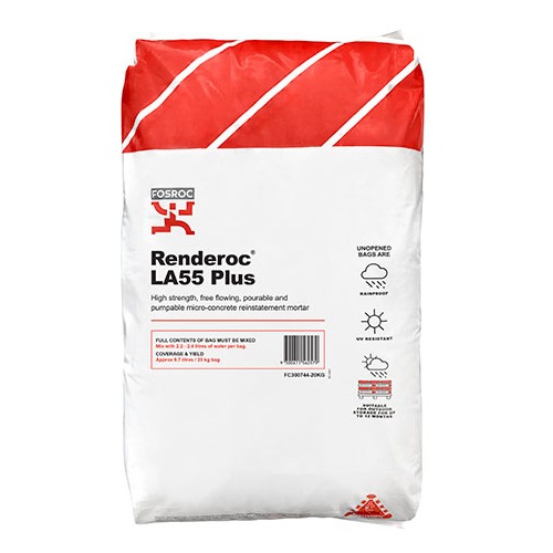 Cementitious Mortar For Concrete Repair Renderoc LA55 Plus Fosam Size 20 kg | Fosam Company Limited