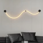 Modern Wall Lighting Strip, Black, Subtle Glow, Dimensions 70x50 cm