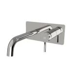 Washbasin Mixer Wall Mounted With Frame Size 25×1×18.5 cm, Shiny Chrome 