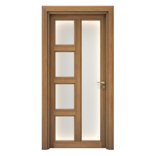 Premium Solid Entrance Doors 235x115 cm, 6 cm Thickness, Light Brown | YT-90181672