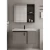 Aluminum Wall Hung 80×47 cm, with Mirrored Medicine Cabinet, grey Color
