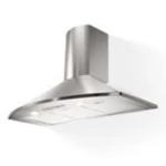 مروحة شفط جدارية ستانلس ستيل، قوة شفط 420 م³، عرض 90 سم، أزرار سليد