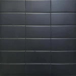 بورسلان للأرضيات والجدران من Velvet ، سماكة 8 مم، سطح مطفي، لون أسود، مقاس 15×5 سم