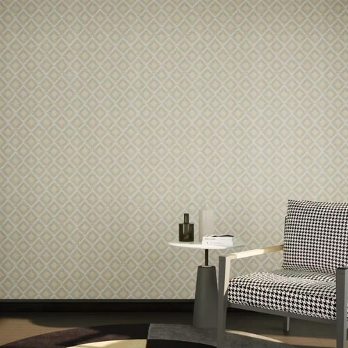 ورق جداري تصميم هندسي 10م × 50 سم، لون كاكي | GF62067
