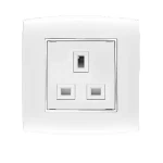 فيش كهرباء مفرد 13 أمبير  الفنار موديل أمنية المقاس  7x7 اللون ابيض بحلقة كروم