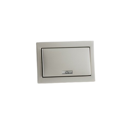 Single Bell Press Switch K5, 10A, 7×7 cm, Silver | N0616S