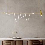 نجفة أشرطة ليد لون ذهبي ، مقاس 150×110 سم، رمز المنتج 910108