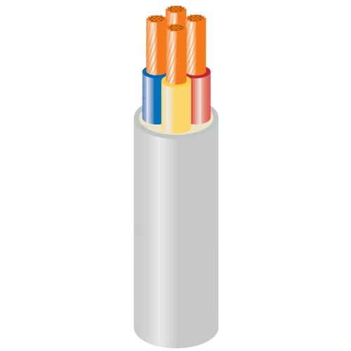 كابل كهرباء 4 خطوط 16 ملم² 300/500 فولت، نحاس مجدول، عزل PVC 70°C، رمادي، 1000 متر | SCC