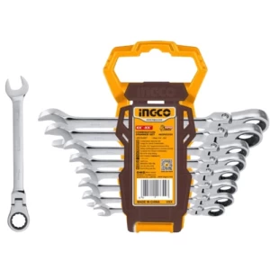 Wrench Set 8 Pieces Size 8-19 mm Chrome Molybdenum, Automatic Moving Head | Est.Salama Trading Tools&Hardware