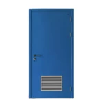 Fire door SFFECO  galvanized steel   with Bottom Louver  Model SF/SD Single Door leaf size 1950×900   mm  Color Blue