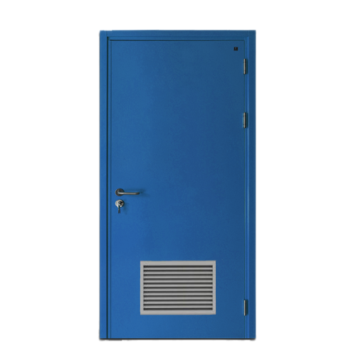 Fire Door SF/SD Model 1950×900 mm Galvanized Steel Blue with Bottom Louver | SFFECO