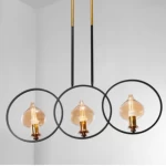 ثريا مودرن بتصميم مميز، لون ذهبي| اسود ، مقاس 100× 94×35 سم