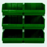 Plastic Storage Shelf, Size 61X40X22 cm, 30kg Storage Capacity, Green Color, Product Code TBDHR