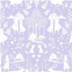 ورق حائط، لون بنفسجي تصميم اطفال، مقاس 1.005سم×52.07سم