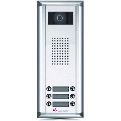 External Intercom with Outdoor Camera, 6-Button System, Silver and Black | 2514