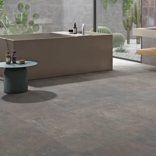 Porcelain Floor Tiles Size 120x60  cm, Dark Grey Color, Iron Model