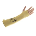 Arm Protection Sleeves Cut and Heat Resistant  Abrasion resistant fabric with PVC impact bumpers, yellow Color, length 17 Inches