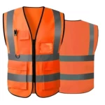 Reflective Safety Vest with Reflective strips, Size L, Weight 1 kg, Orange Color, light-reflecting