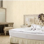 ورق جدران نقشات مقاس 15.6 م×100 سم، لون بيج غامق 